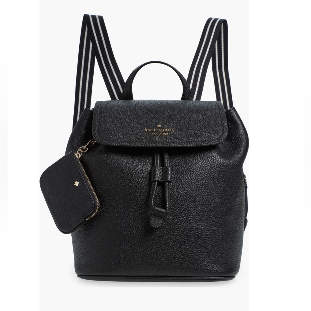 Kate Spade Black Pebbled Leather Backpack